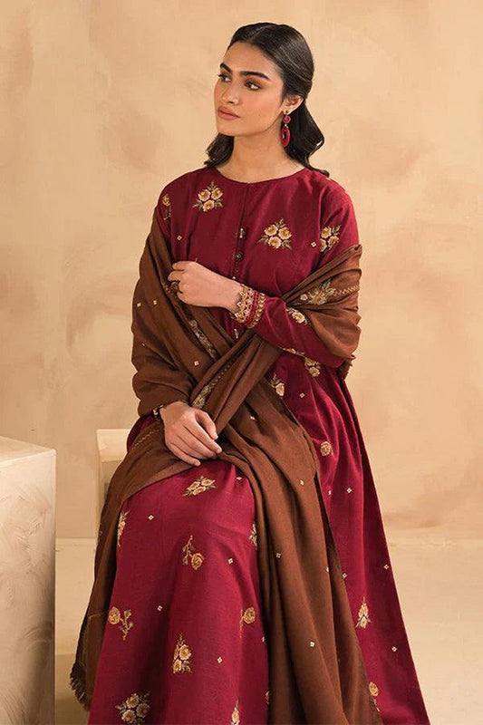 Dhanak Embroidered 3-PC Premium Unstitched Suit
